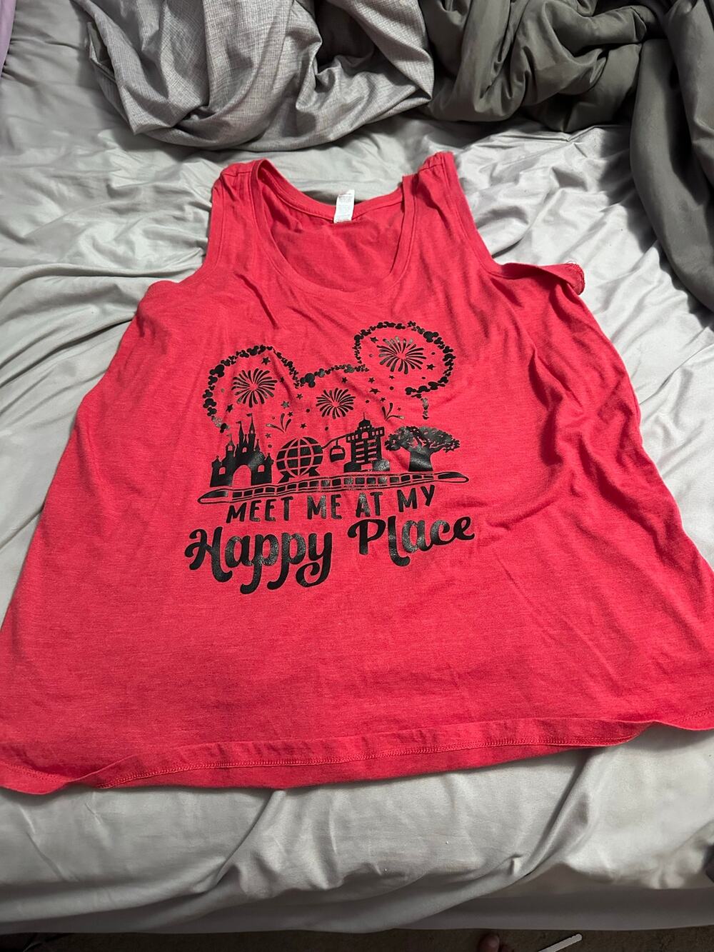 Meet Me At My Happy Place Walt Disney World Womens XXL Racerback Tank Top
